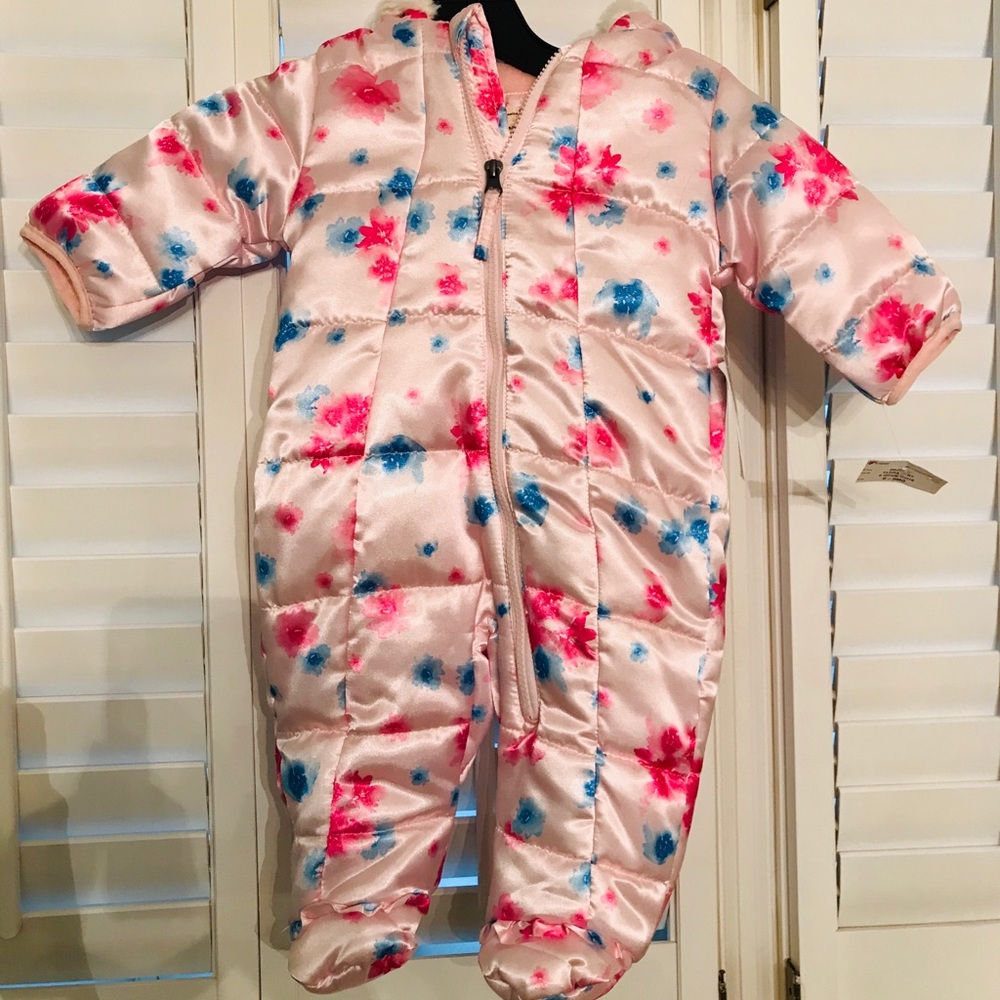 NWT Jessica Simpson baby pink floral pram 6-9 mo